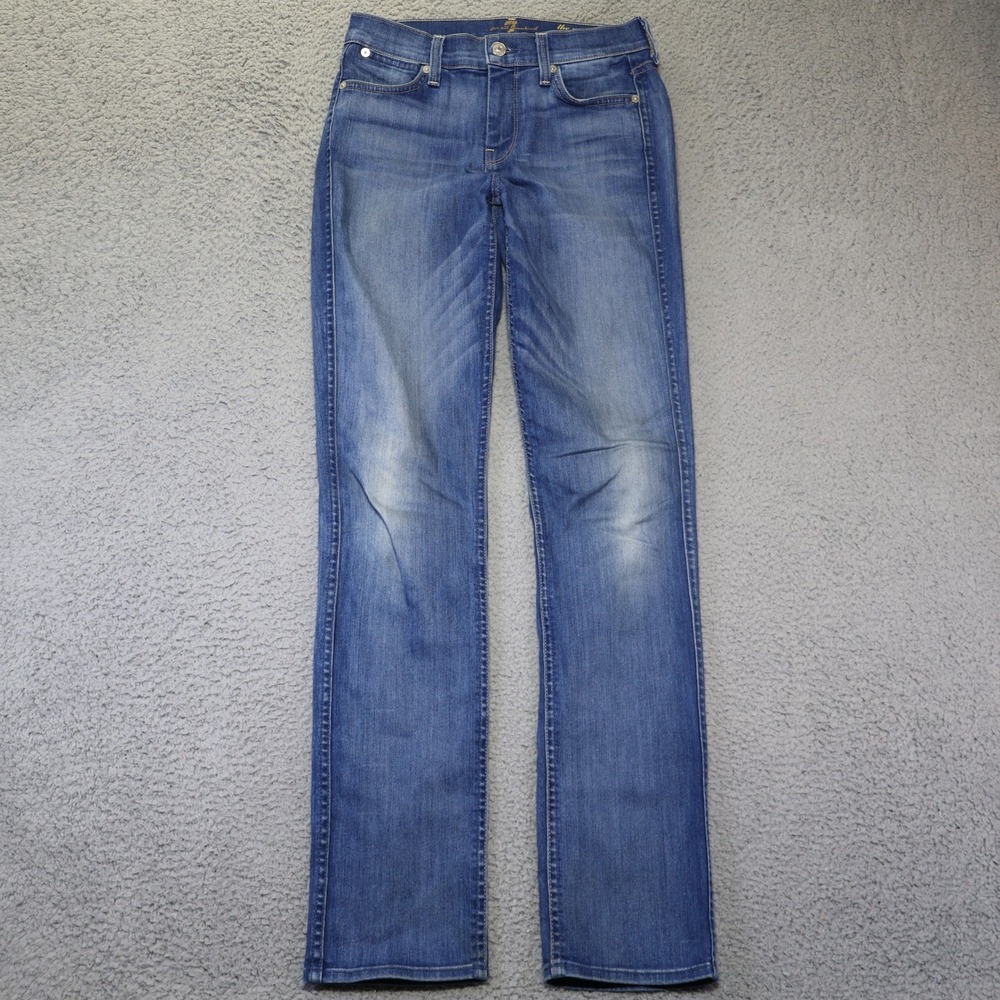 7 For All Mankind The Modern Straight Jeans Blue Medium Wash Denim Size 26